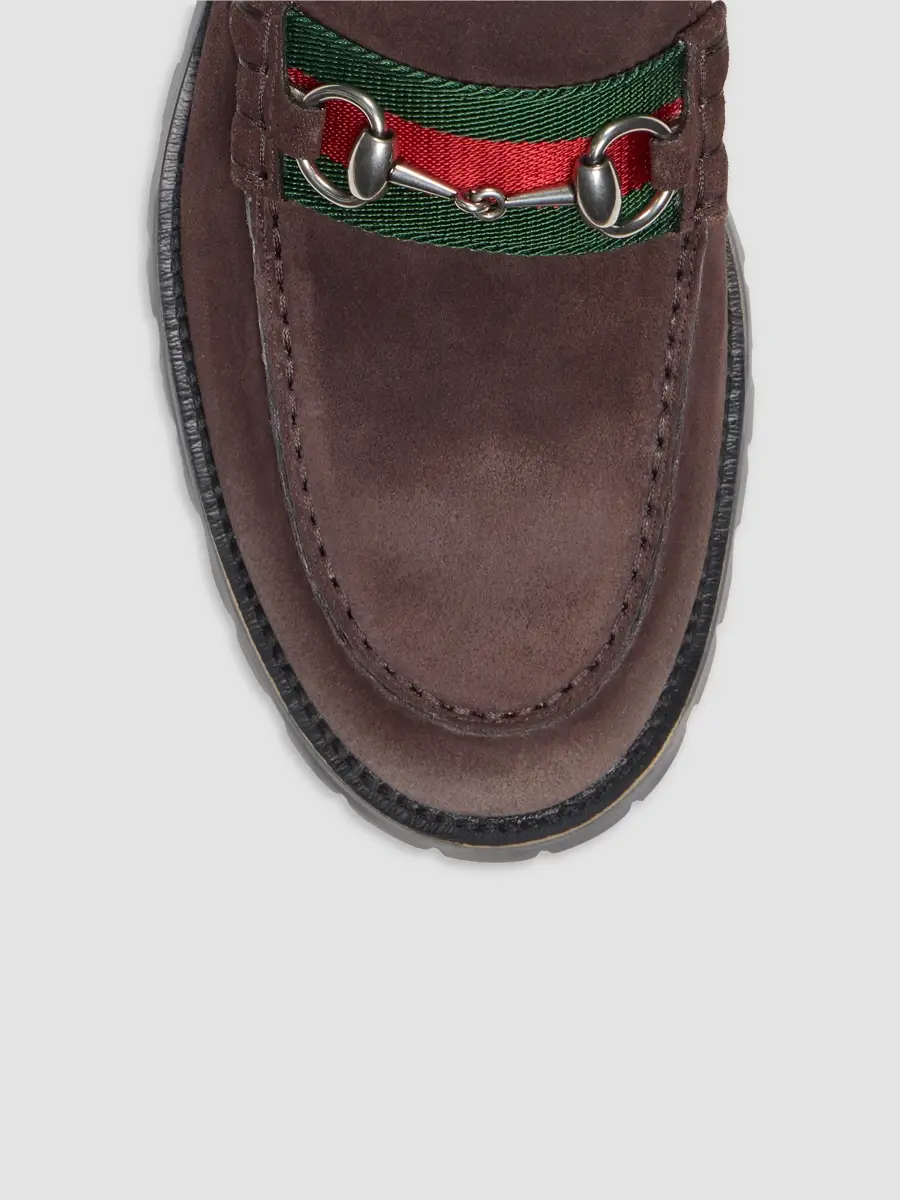Gucci Men's Sylke Horsebit Suede & Lug Sole Loafers | Thumbnail 5 Gucci Men's Sylke Horsebit Suede & Lug Sole Loafers | Thumbnail 5
