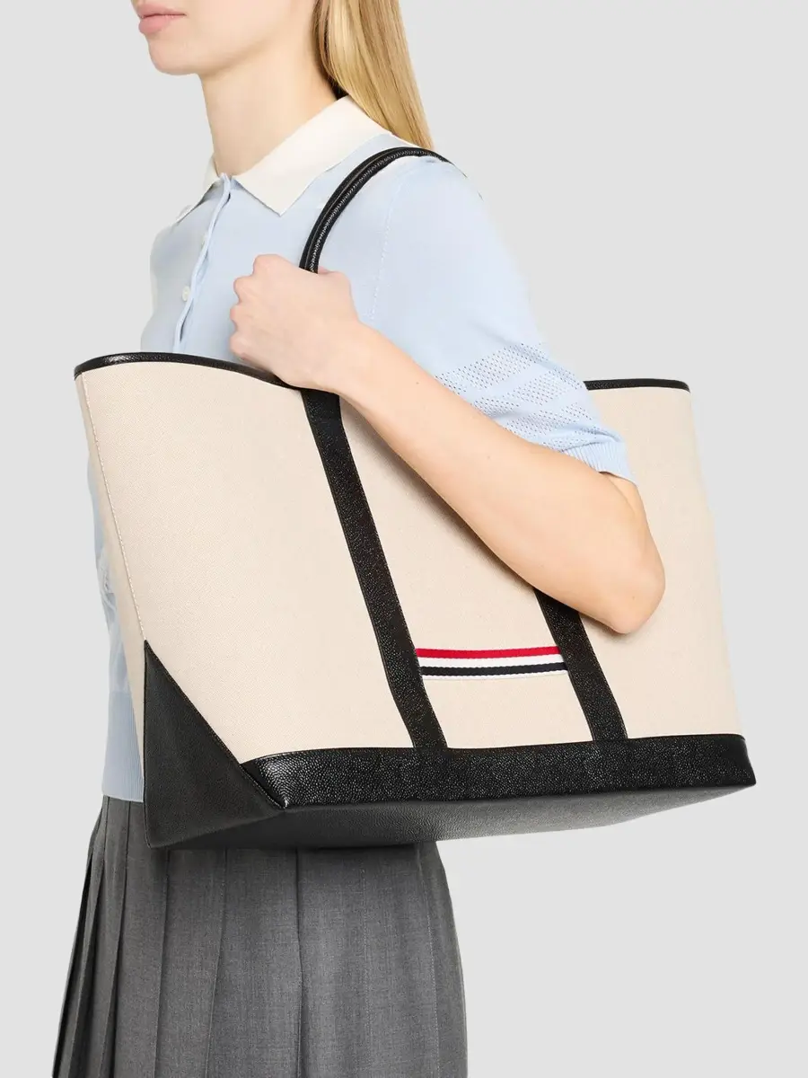 Thom Browne Women's Medium Tool Canvas & Leather Tote Bag | Thumbnail 2 Thom Browne Women's Medium Tool Canvas & Leather Tote Bag | Thumbnail 2