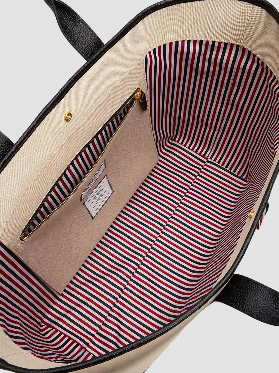 Thom Browne Women's Medium Tool Canvas & Leather Tote Bag | Thumbnail 4 Thom Browne Women's Medium Tool Canvas & Leather Tote Bag | Thumbnail 4