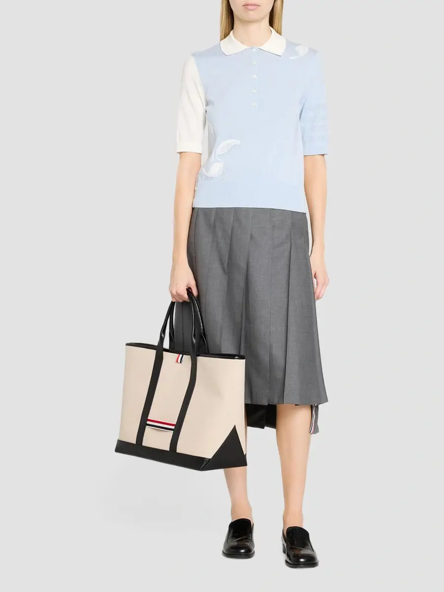 Thom Browne Women's Medium Tool Canvas & Leather Tote Bag | Thumbnail 5 Thom Browne Women's Medium Tool Canvas & Leather Tote Bag | Thumbnail 5
