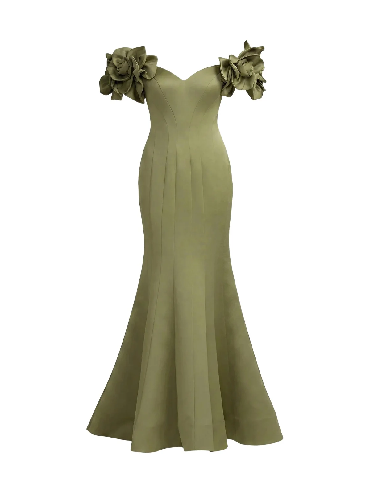 Women's Embellished Satin Off-Shoulder Trumpet Gown Women's Embellished Satin Off-Shoulder Trumpet Gown