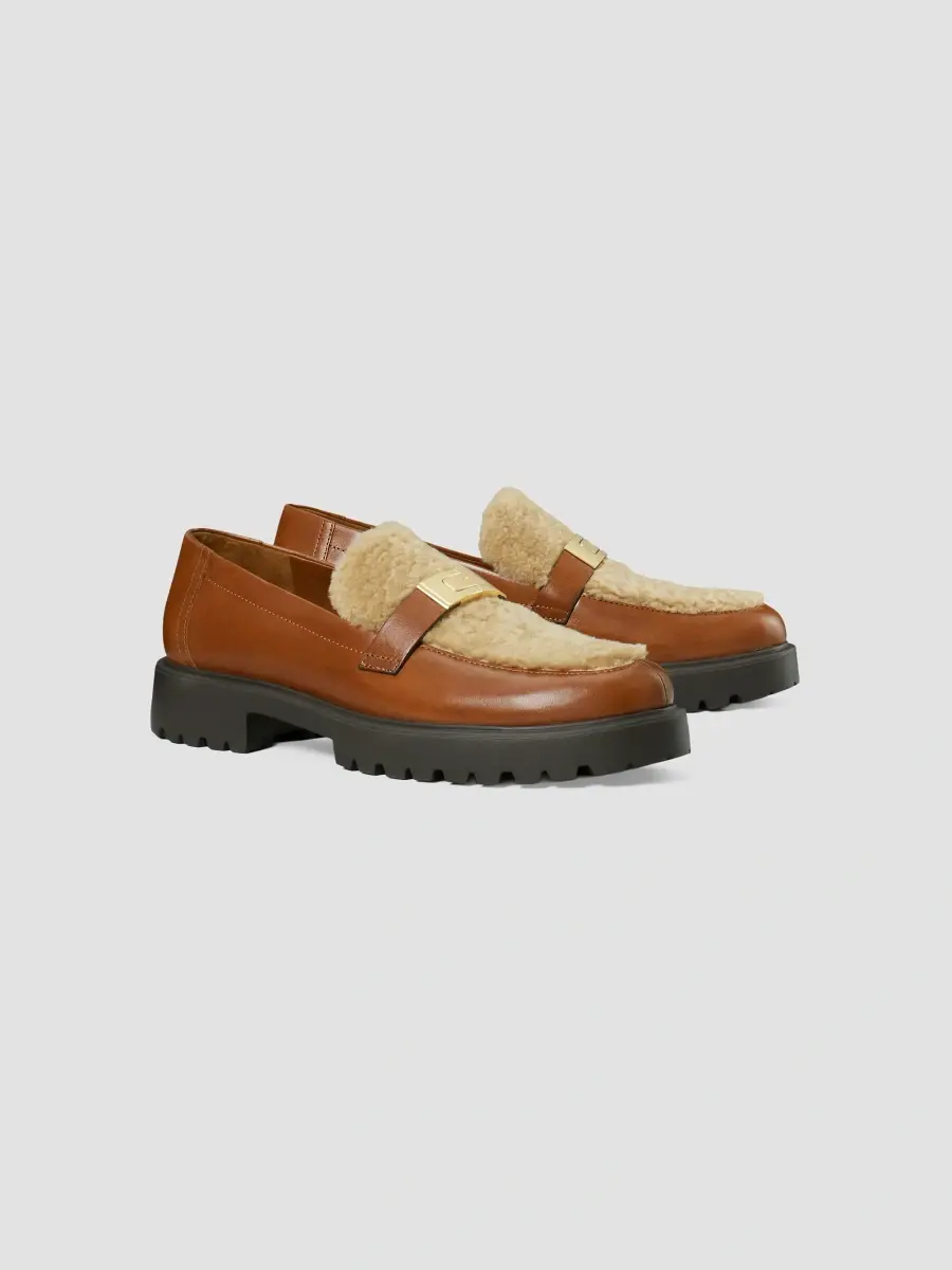 Tory Burch Women's Leelee Shearling & Leather Loafers | Thumbnail 2 Tory Burch Women's Leelee Shearling & Leather Loafers | Thumbnail 2