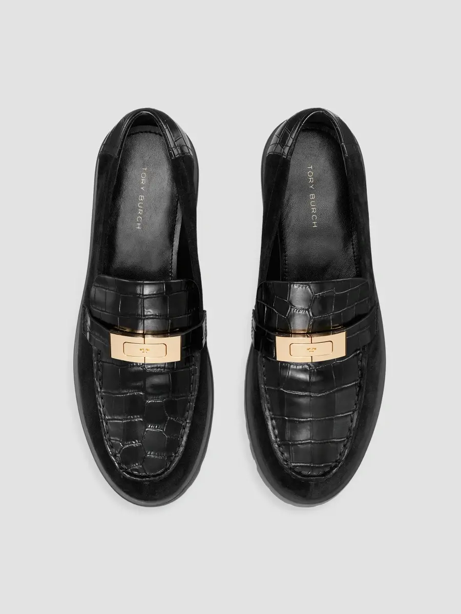 Tory Burch Women's Leelee Croc-Embossed Leather Loafers | Thumbnail 3 Tory Burch Women's Leelee Croc-Embossed Leather Loafers | Thumbnail 3