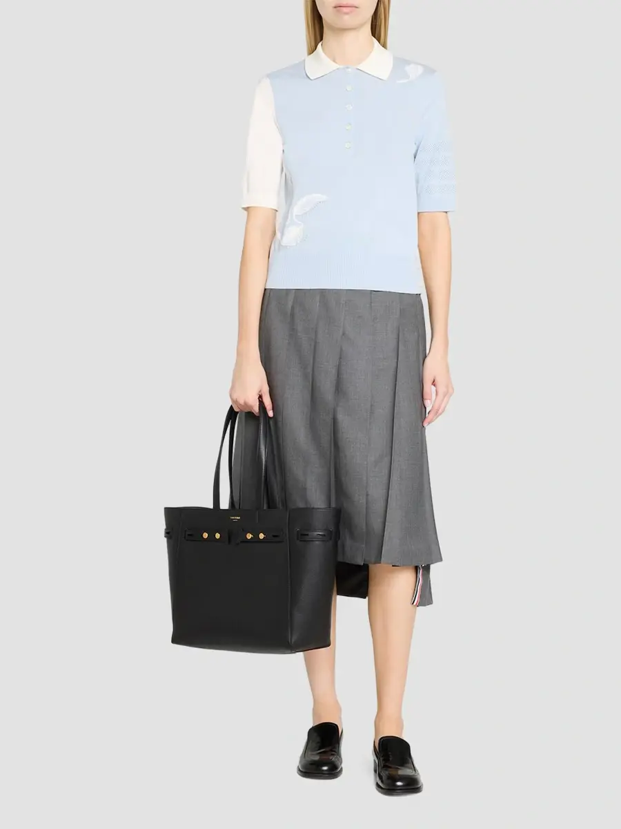 Thom Browne Women's Mrs. Thom Cabas Leather Tote Bag | Thumbnail 5 Thom Browne Women's Mrs. Thom Cabas Leather Tote Bag | Thumbnail 5