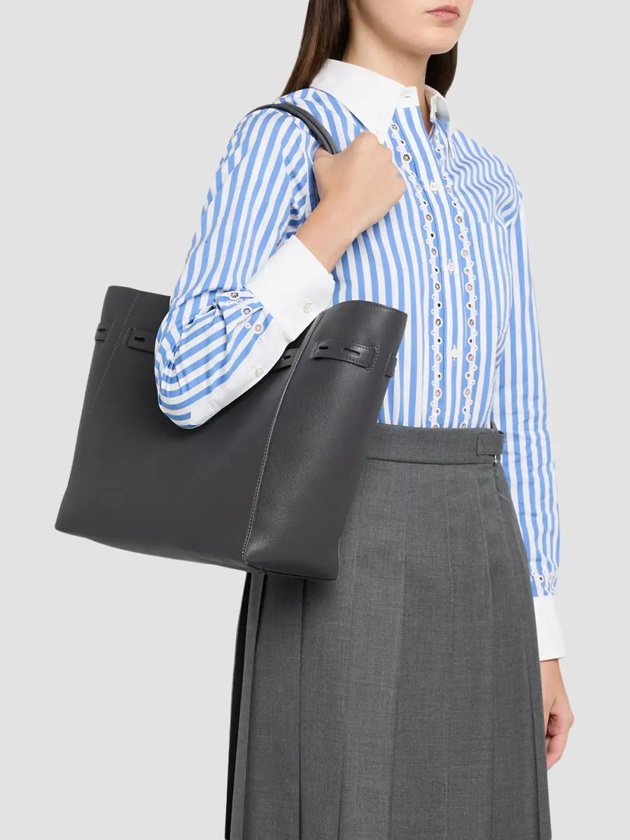 Thom Browne Women's Mrs. Thom Cabas Leather Tote Bag | Thumbnail 2 Thom Browne Women's Mrs. Thom Cabas Leather Tote Bag | Thumbnail 2