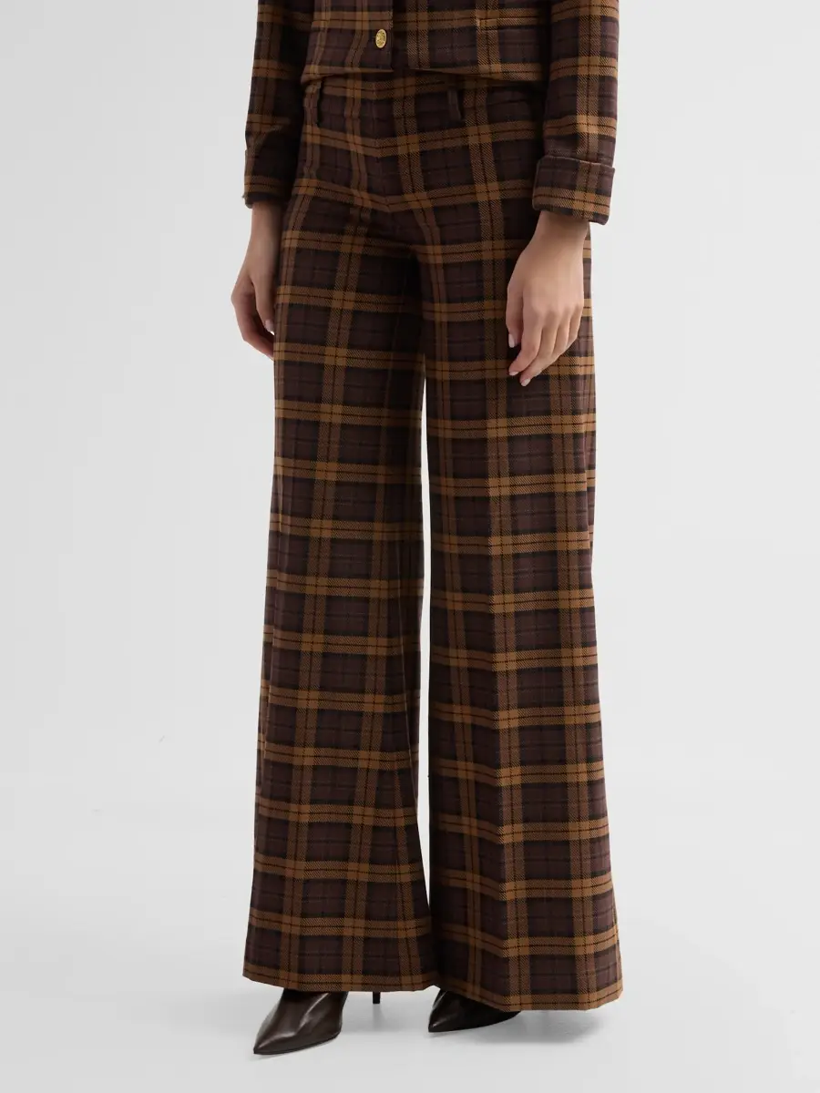 Alice + Olivia Women's Olivia Plaid Wide-Leg Pants | Thumbnail 4 Alice + Olivia Women's Olivia Plaid Wide-Leg Pants | Thumbnail 4