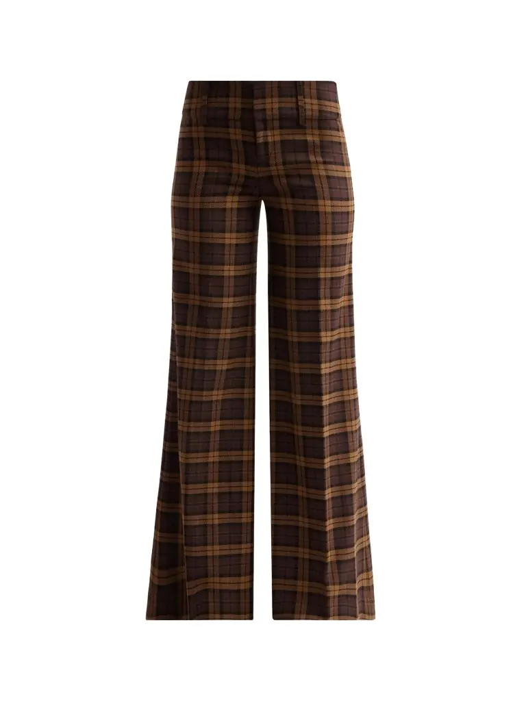 Women's Olivia Plaid Wide-Leg Pants Women's Olivia Plaid Wide-Leg Pants