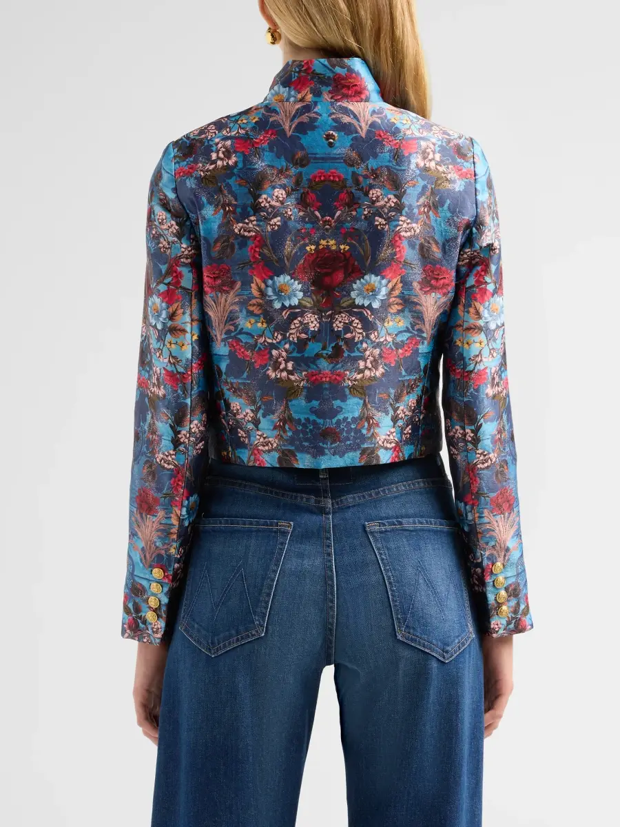 Alice + Olivia Women's Emerson Floral Jacquard Military Jacket | Thumbnail 3 Alice + Olivia Women's Emerson Floral Jacquard Military Jacket | Thumbnail 3