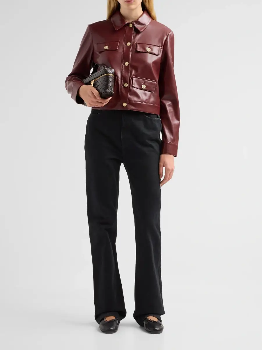 Alice + Olivia Women's Alex Faux-Leather Boxy Jacket | Thumbnail 2 Alice + Olivia Women's Alex Faux-Leather Boxy Jacket | Thumbnail 2