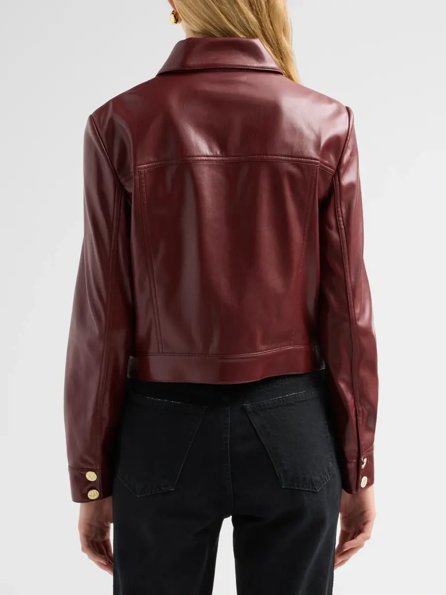 Alice + Olivia Women's Alex Faux-Leather Boxy Jacket | Thumbnail 3 Alice + Olivia Women's Alex Faux-Leather Boxy Jacket | Thumbnail 3