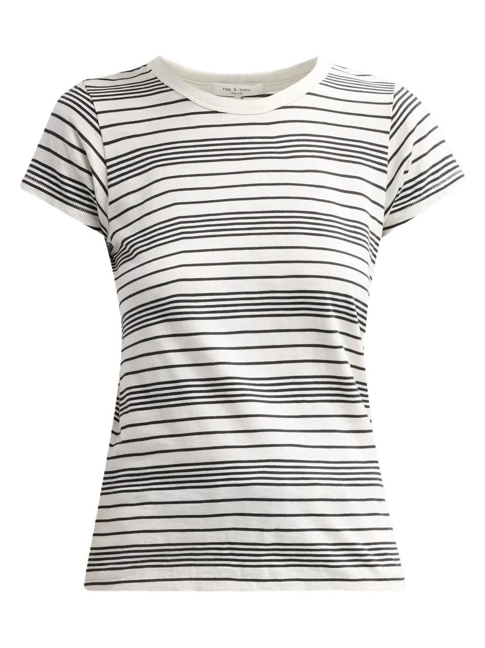 rag & bone Women's The Slub Striped Pima Cotton T-Shirt