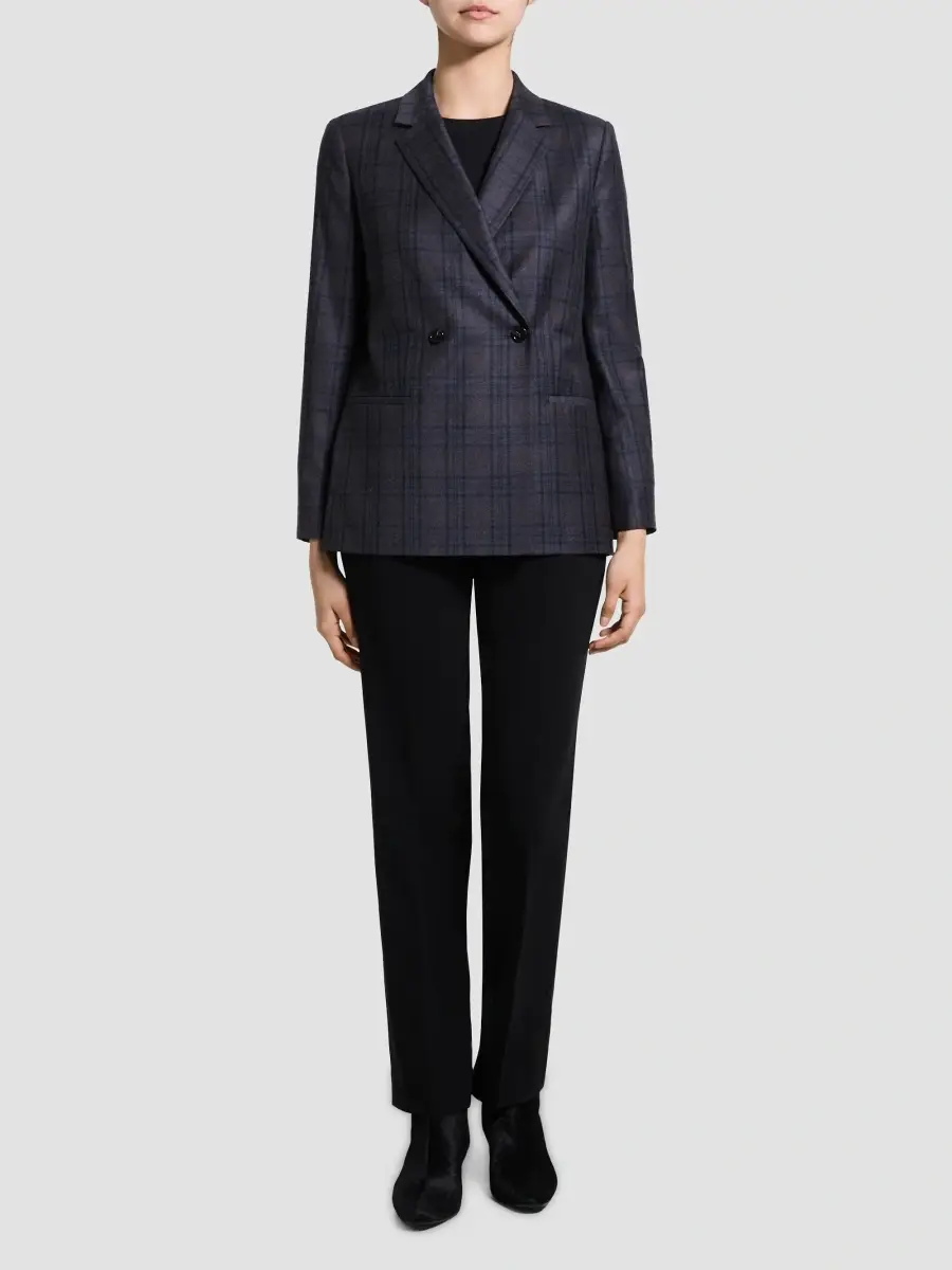 Theory Women's Plaid Relaxed-Fit Double-Breasted Jacket | Thumbnail 2 Theory Women's Plaid Relaxed-Fit Double-Breasted Jacket | Thumbnail 2