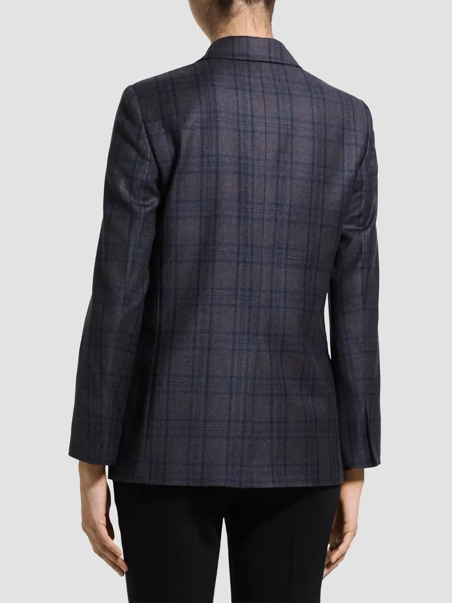 Theory Women's Plaid Relaxed-Fit Double-Breasted Jacket | Thumbnail 4 Theory Women's Plaid Relaxed-Fit Double-Breasted Jacket | Thumbnail 4