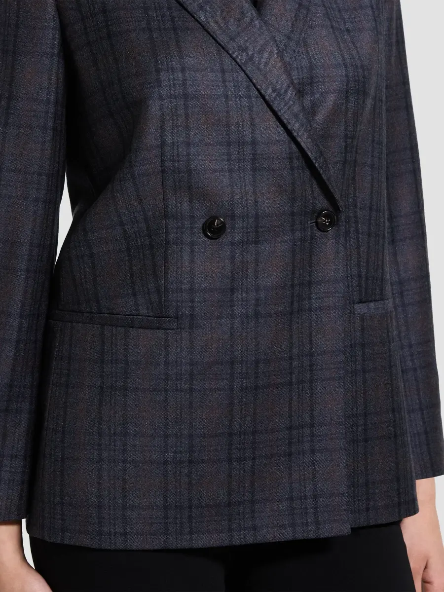 Theory Women's Plaid Relaxed-Fit Double-Breasted Jacket | Thumbnail 5 Theory Women's Plaid Relaxed-Fit Double-Breasted Jacket | Thumbnail 5