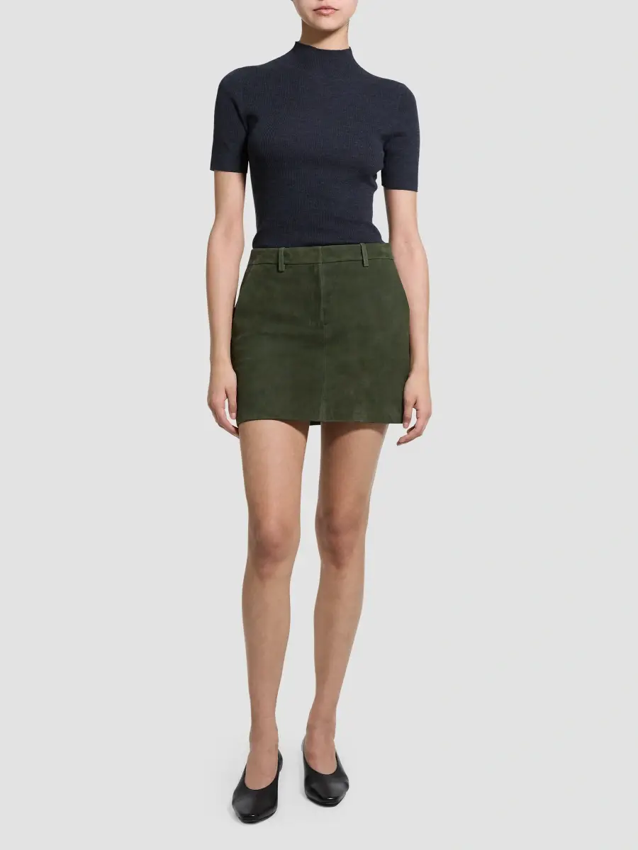 Theory Women's Suede Mini Skirt | Thumbnail 2 Theory Women's Suede Mini Skirt | Thumbnail 2