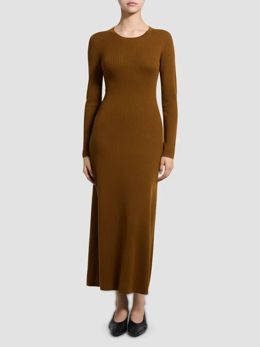 Theory Women's Merino Wool Crewneck Midi Dress | Thumbnail 2 Theory Women's Merino Wool Crewneck Midi Dress | Thumbnail 2