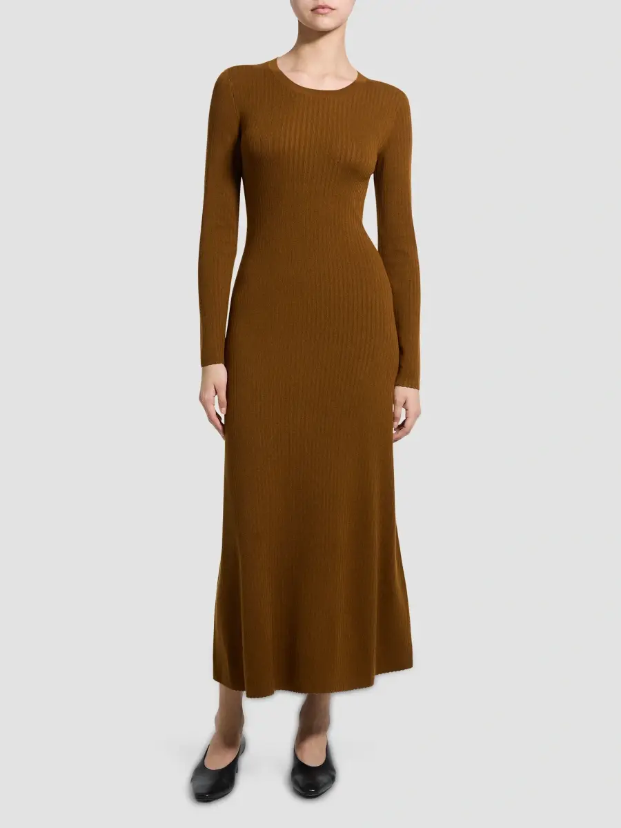 Theory Women's Merino Wool Crewneck Midi Dress | Thumbnail 4 Theory Women's Merino Wool Crewneck Midi Dress | Thumbnail 4