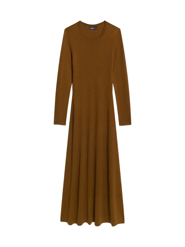 Theory Women's Merino Wool Crewneck Midi Dress