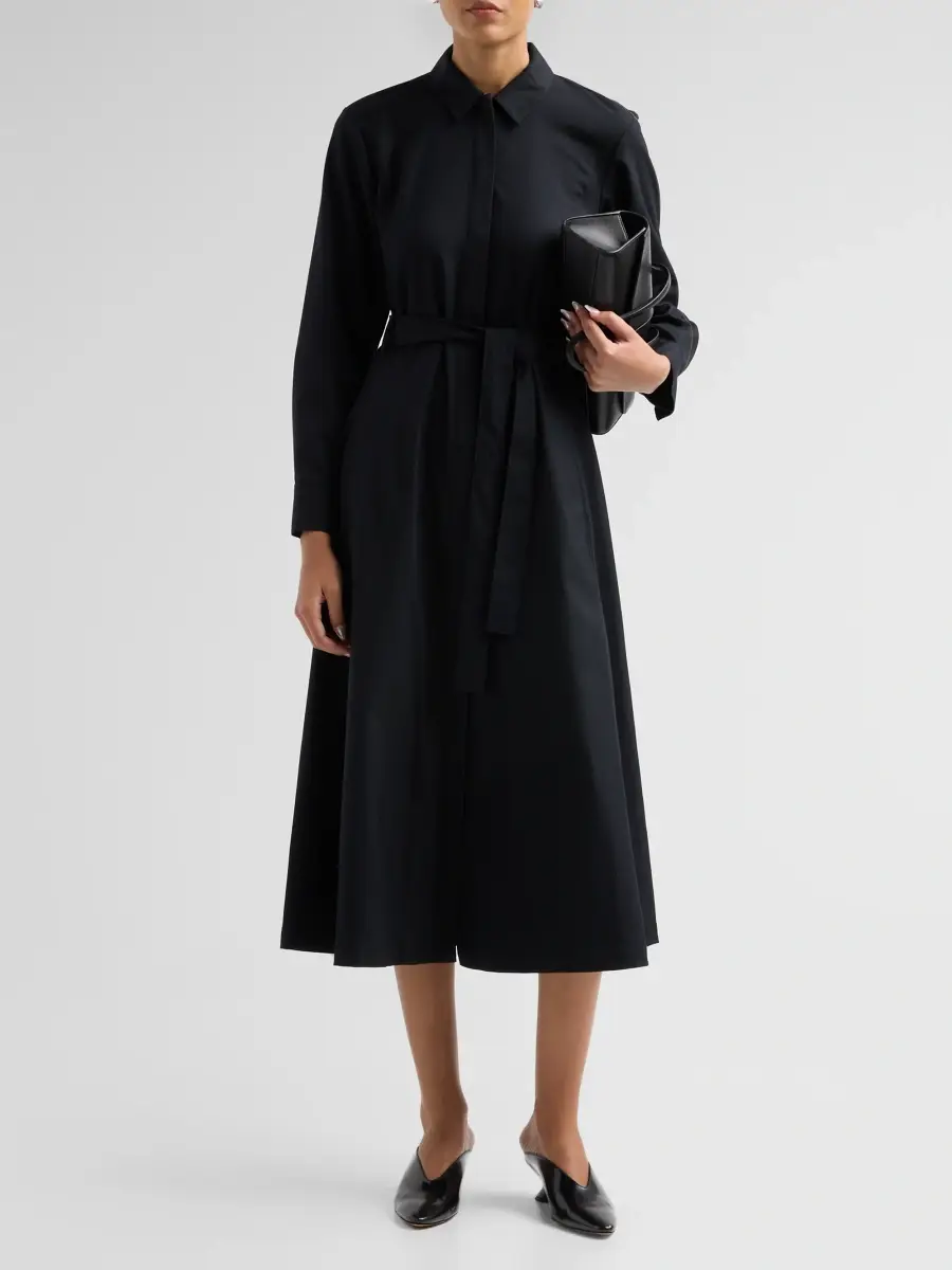 Theory Women's Fit & Flare Midi Shirtdress | Thumbnail 2