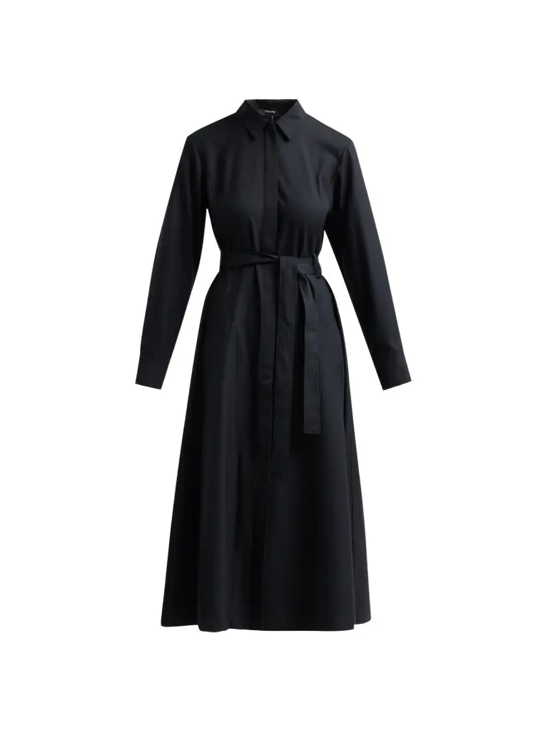 Theory Women's Fit & Flare Midi Shirtdress