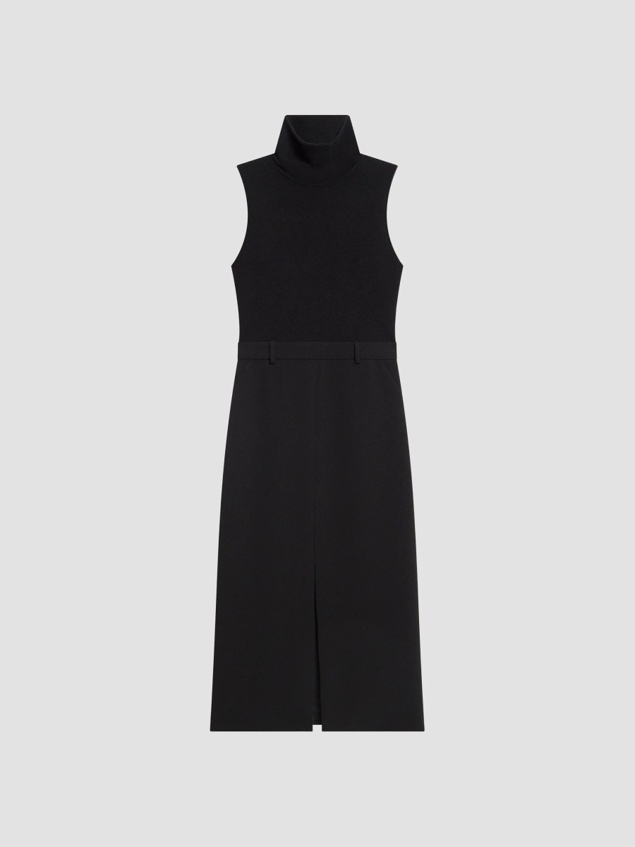 Theory Women's Funnel Neck Sleeveless Midi Dress