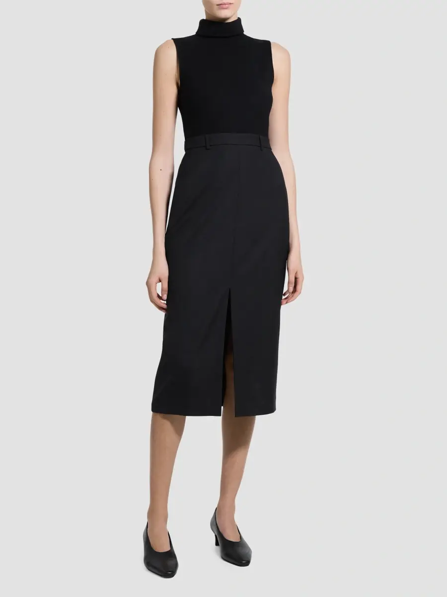 Theory Women's Funnel Neck Sleeveless Midi Dress | Thumbnail 2 Theory Women's Funnel Neck Sleeveless Midi Dress | Thumbnail 2