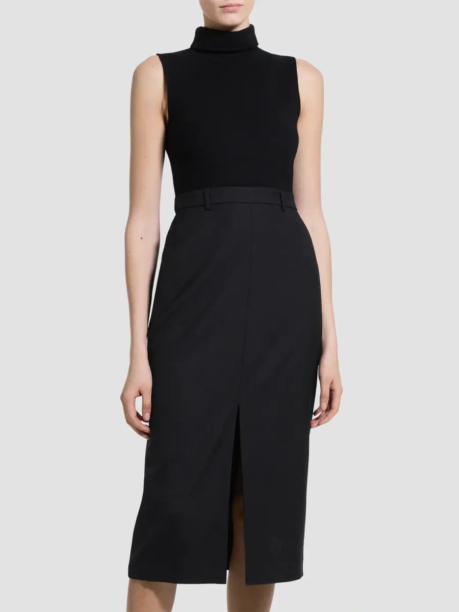 Theory Women's Funnel Neck Sleeveless Midi Dress | Thumbnail 4 Theory Women's Funnel Neck Sleeveless Midi Dress | Thumbnail 4