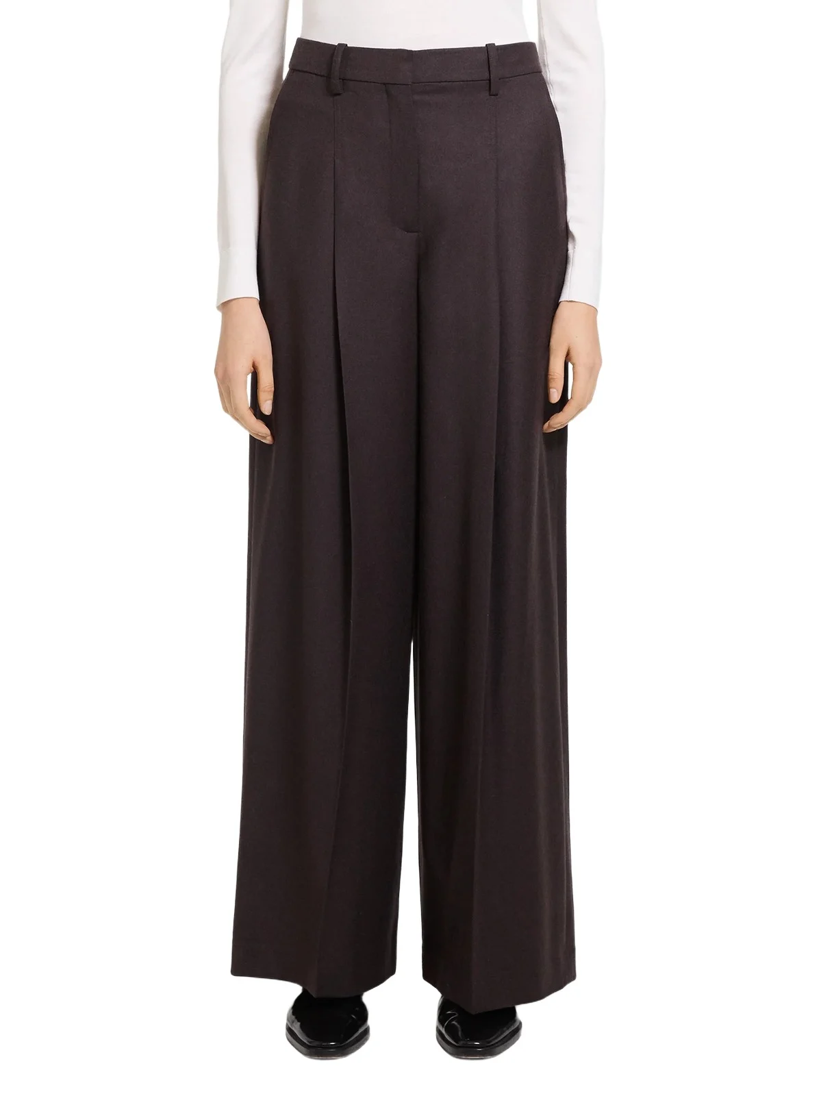 Women's Pleated Wool Wide-Leg Trousers Women's Pleated Wool Wide-Leg Trousers