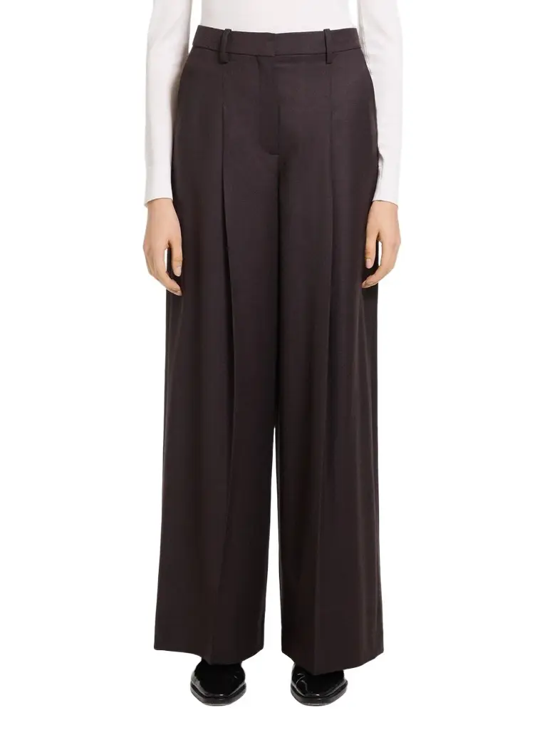 Theory Women's Pleated Wool Wide-Leg Trousers