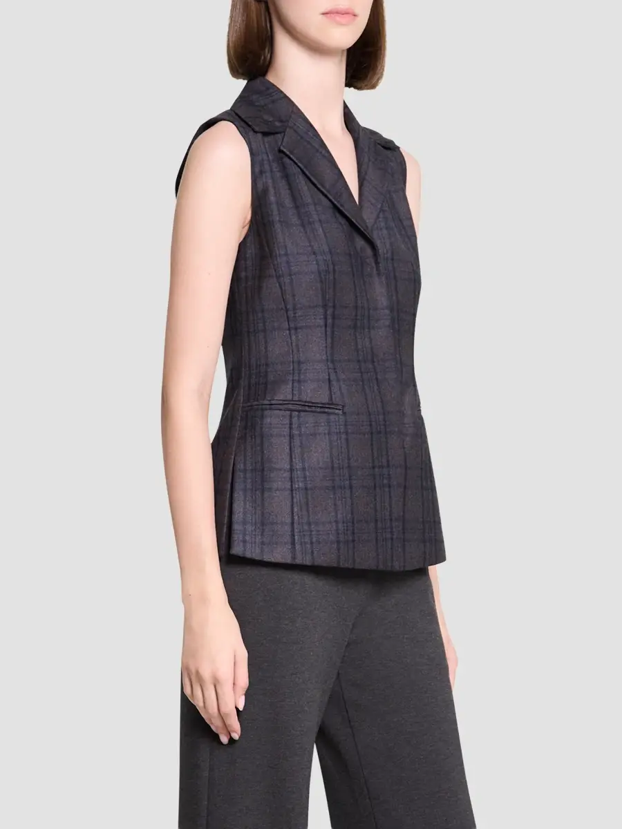 Theory Women's Plaid Slim-Fit Vest | Thumbnail 4 Theory Women's Plaid Slim-Fit Vest | Thumbnail 4