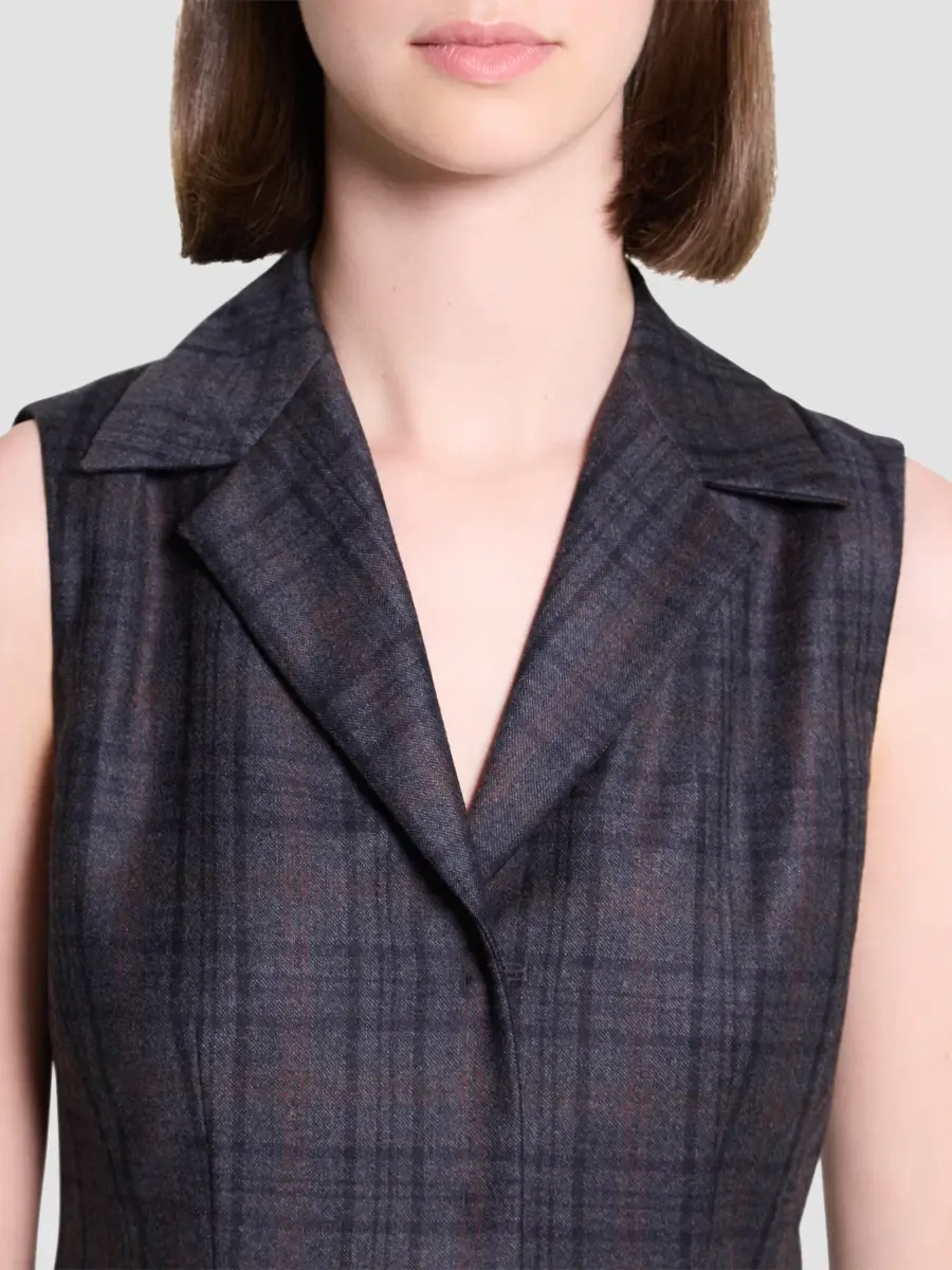 Theory Women's Plaid Slim-Fit Vest | Thumbnail 5 Theory Women's Plaid Slim-Fit Vest | Thumbnail 5