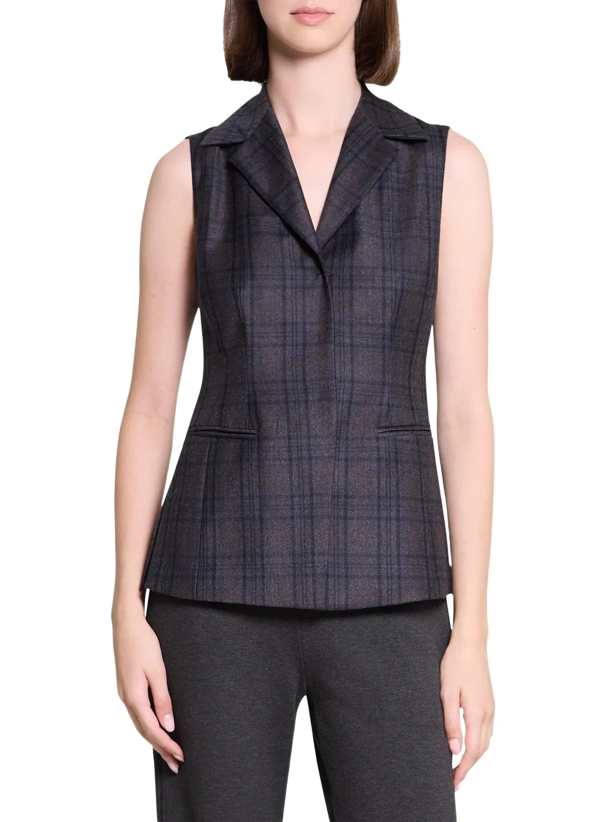 Theory Women's Plaid Slim-Fit Vest