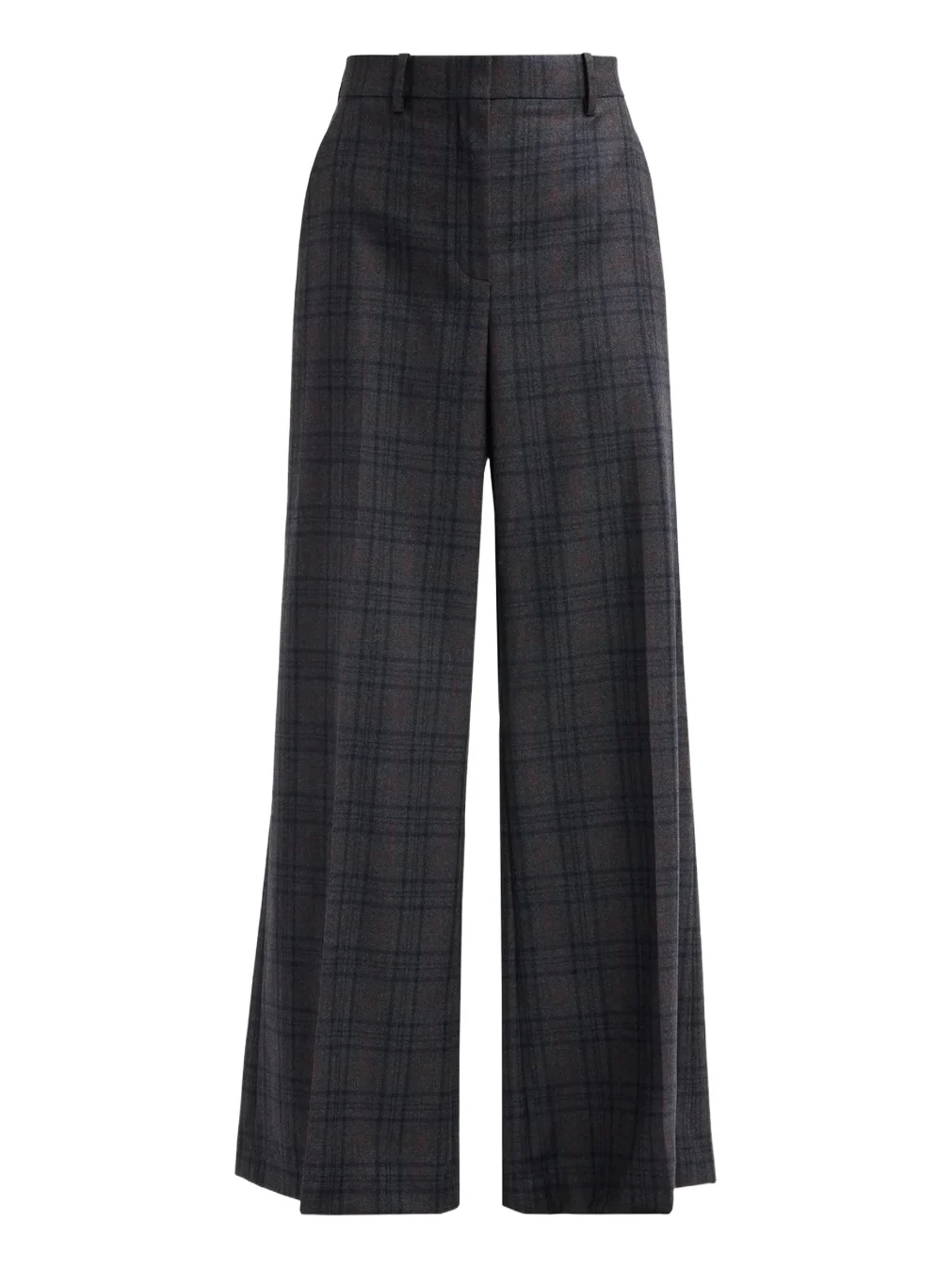 Theory Women's Plaid Wool Wide-Leg Trousers