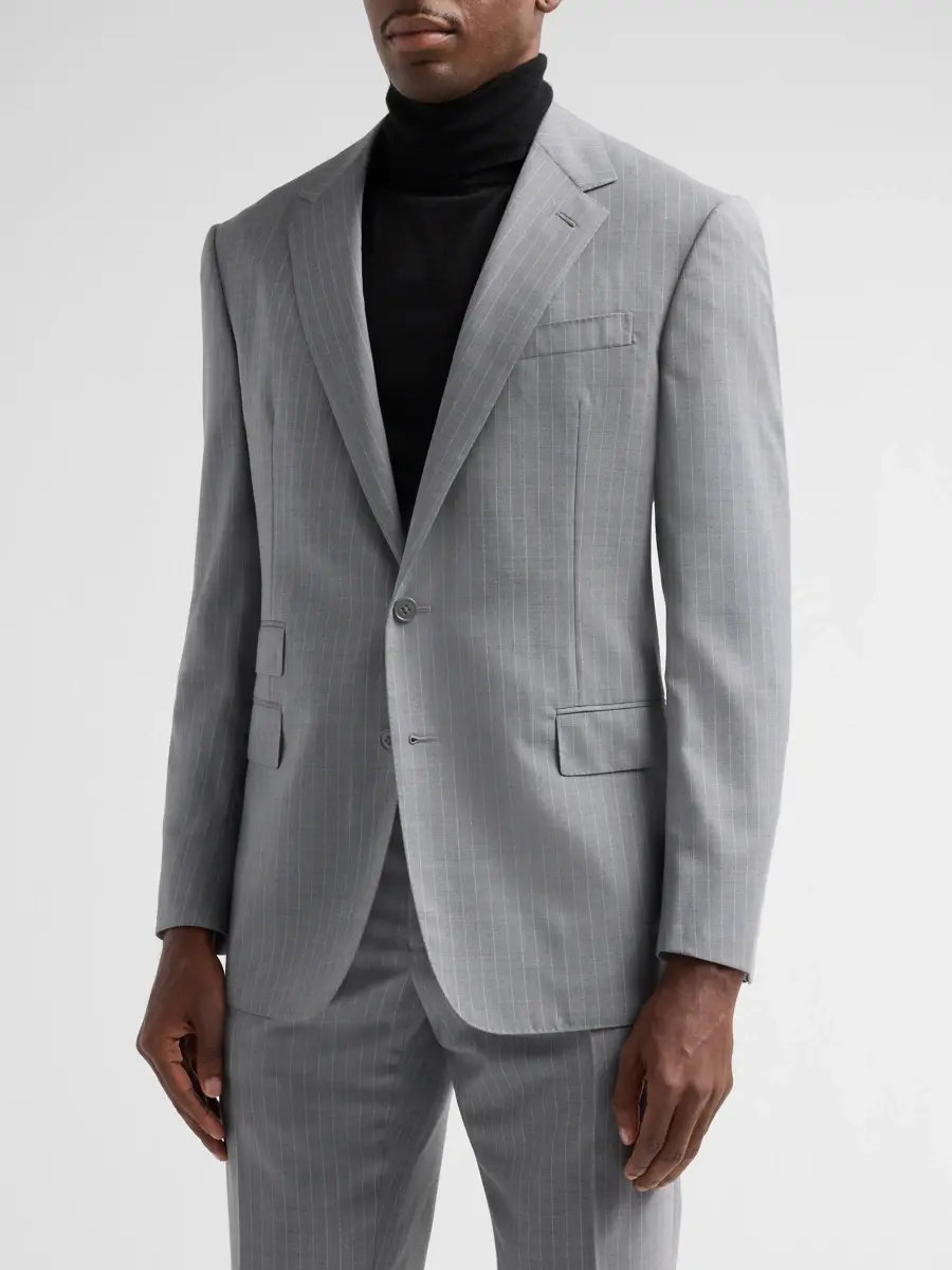 Ralph Lauren Purple Label Men's Pinstriped Cotton-Blend Suit | Thumbnail 4 Ralph Lauren Purple Label Men's Pinstriped Cotton-Blend Suit | Thumbnail 4
