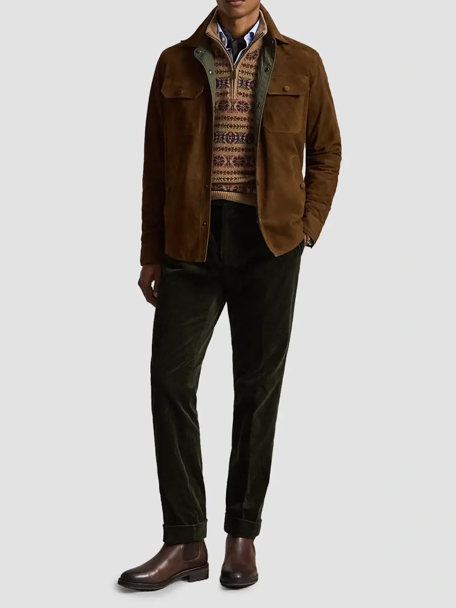 Polo Ralph Lauren Men's Reversible Suede-Taffeta Shirt Jacket | Thumbnail 2 Polo Ralph Lauren Men's Reversible Suede-Taffeta Shirt Jacket | Thumbnail 2