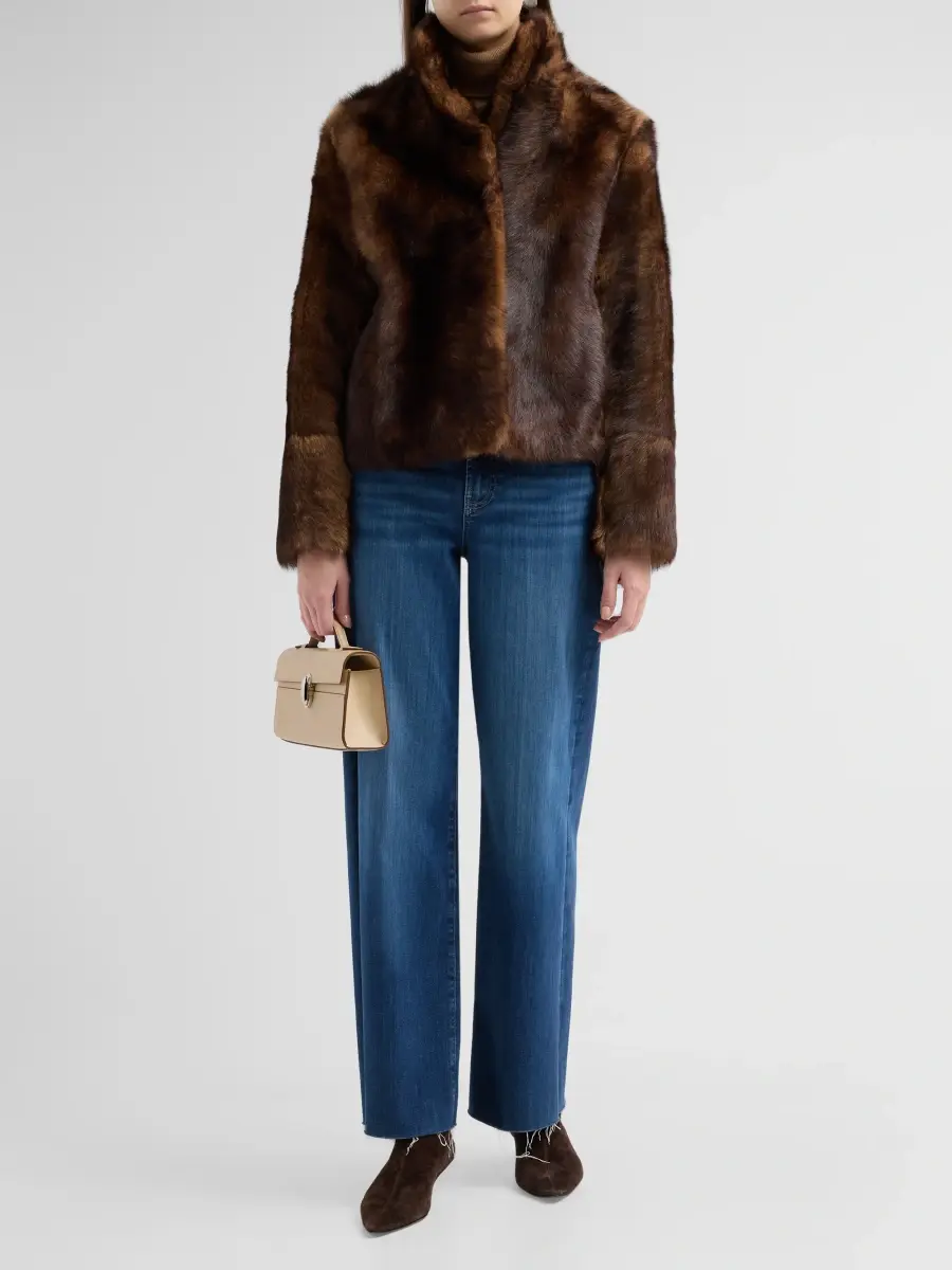 Yves Salomon Women's Fur-Effect Shearling Coat | Thumbnail 2 Yves Salomon Women's Fur-Effect Shearling Coat | Thumbnail 2
