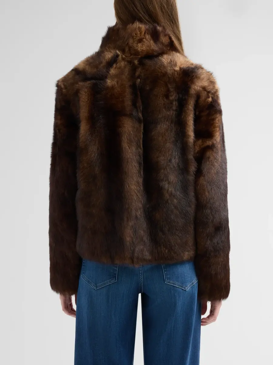 Yves Salomon Women's Fur-Effect Shearling Coat | Thumbnail 3 Yves Salomon Women's Fur-Effect Shearling Coat | Thumbnail 3