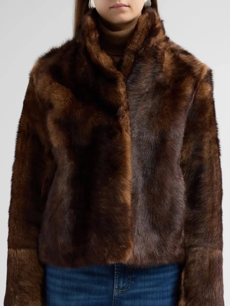 Yves Salomon Women's Fur-Effect Shearling Coat | Thumbnail 5 Yves Salomon Women's Fur-Effect Shearling Coat | Thumbnail 5