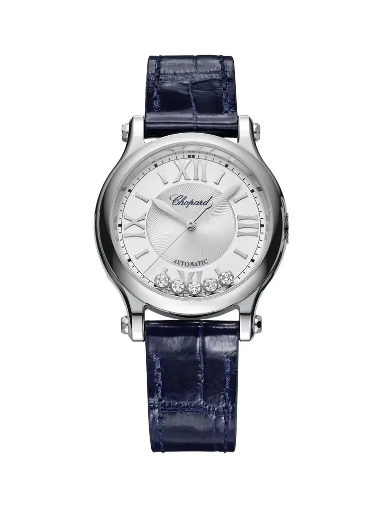 Chopard Women's Happy Sport Stainless Steel, Diamond & Alligator Leather-Strap Watch