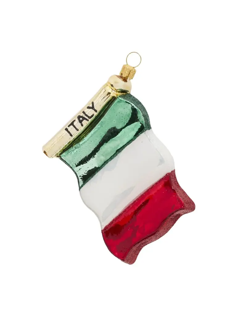 Glassware Art Studio Italian Flag Glass Ornament