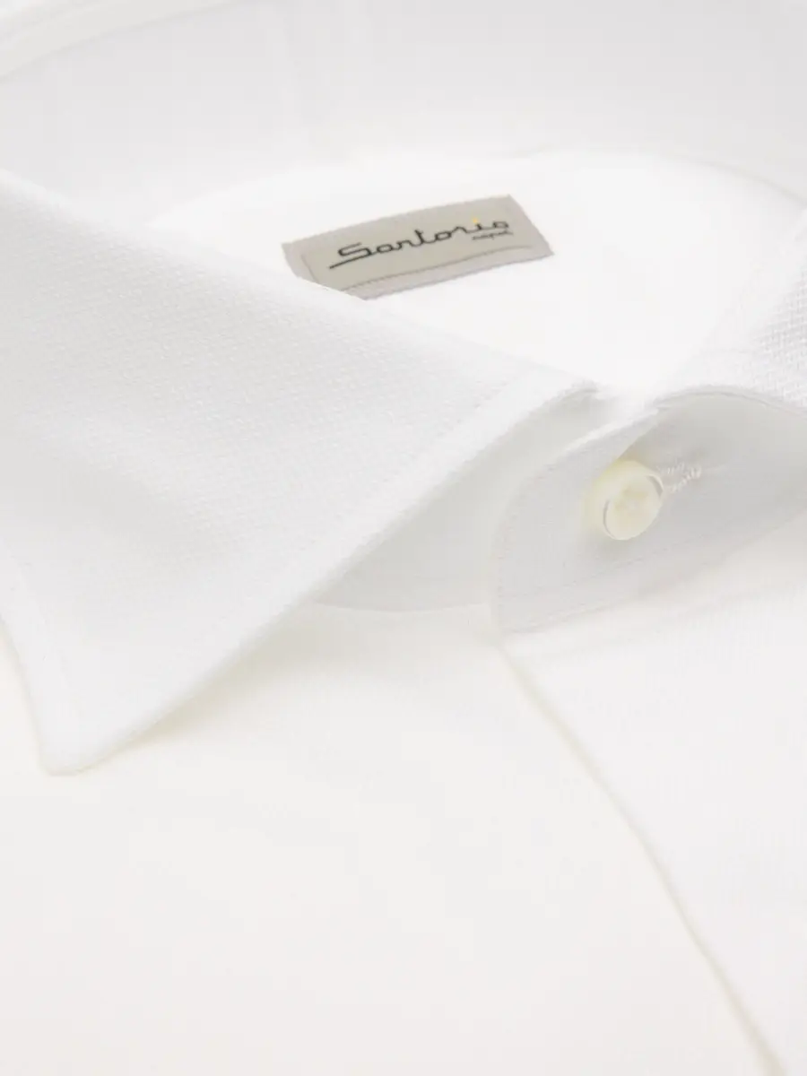 Sartorio Napoli Men's Basic Textured Cotton Shirt | Thumbnail 2