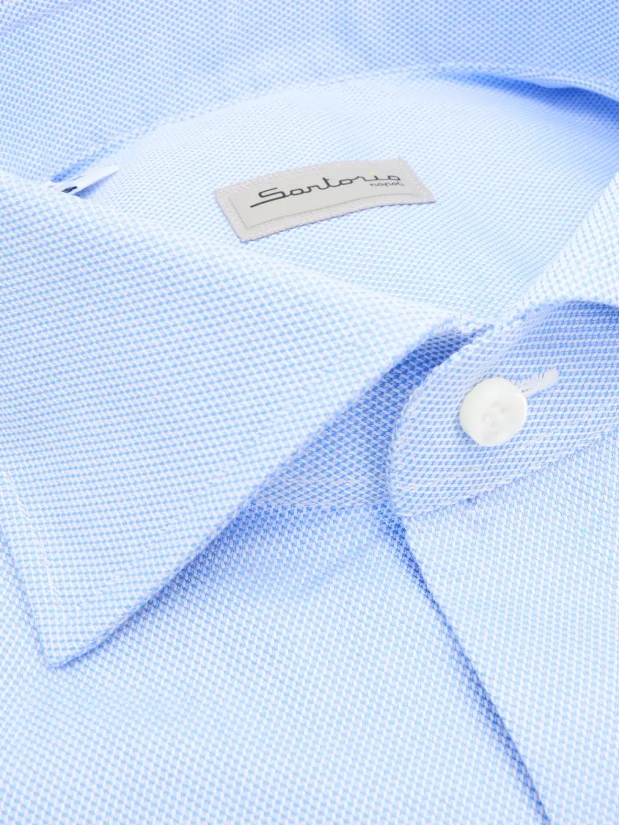 Sartorio Napoli Men's Basic Textured Cotton Shirt | Thumbnail 2