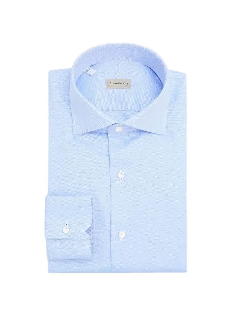 Sartorio Napoli Men's Basic Textured Cotton Shirt