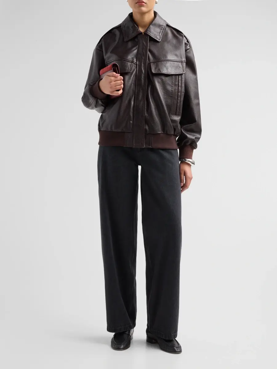 LAMARQUE Women's Trevanna Leather Bomber Jacket | Thumbnail 2 LAMARQUE Women's Trevanna Leather Bomber Jacket | Thumbnail 2