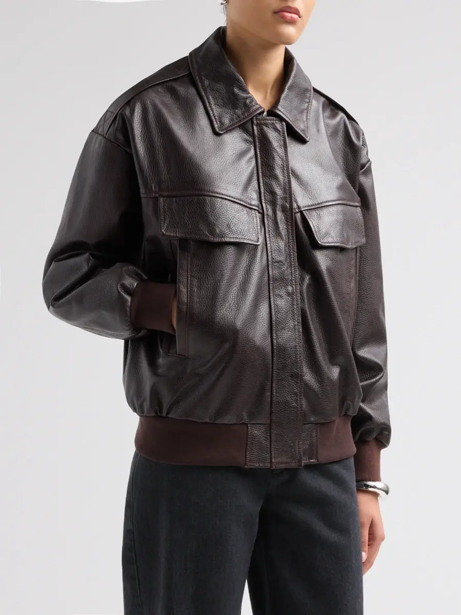 LAMARQUE Women's Trevanna Leather Bomber Jacket | Thumbnail 4 LAMARQUE Women's Trevanna Leather Bomber Jacket | Thumbnail 4