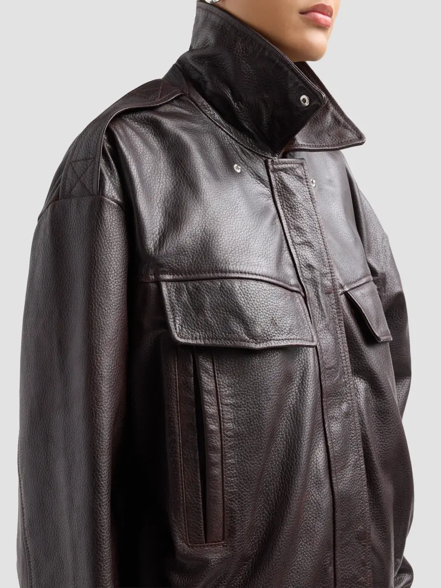 LAMARQUE Women's Trevanna Leather Bomber Jacket | Thumbnail 5 LAMARQUE Women's Trevanna Leather Bomber Jacket | Thumbnail 5