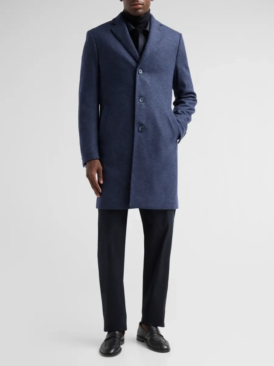 Saks Fifth Avenue Men's Melange-Knit Wool-Blend Overcoat | Thumbnail 2 Saks Fifth Avenue Men's Melange-Knit Wool-Blend Overcoat | Thumbnail 2