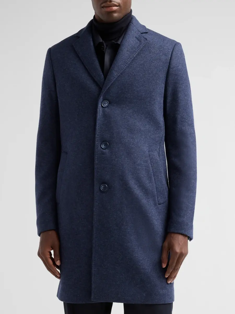 Saks Fifth Avenue Men's Melange-Knit Wool-Blend Overcoat | Thumbnail 4 Saks Fifth Avenue Men's Melange-Knit Wool-Blend Overcoat | Thumbnail 4