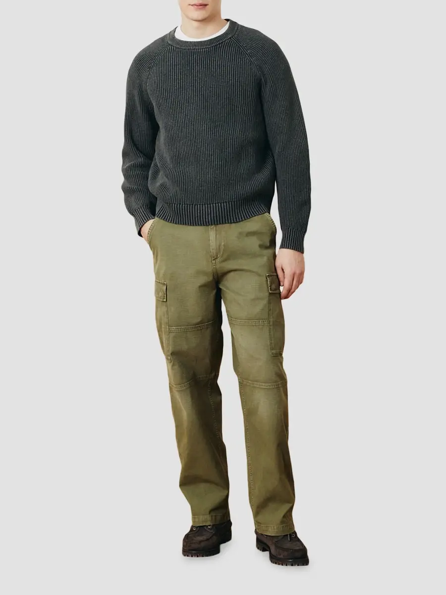 Corridor Men's Washed Cotton Rib-Knit Crewneck Sweater | Thumbnail 2 Corridor Men's Washed Cotton Rib-Knit Crewneck Sweater | Thumbnail 2
