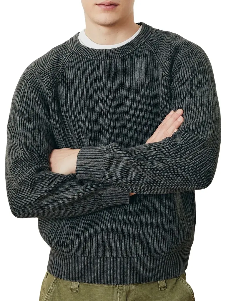 Corridor Men's Washed Cotton Rib-Knit Crewneck Sweater